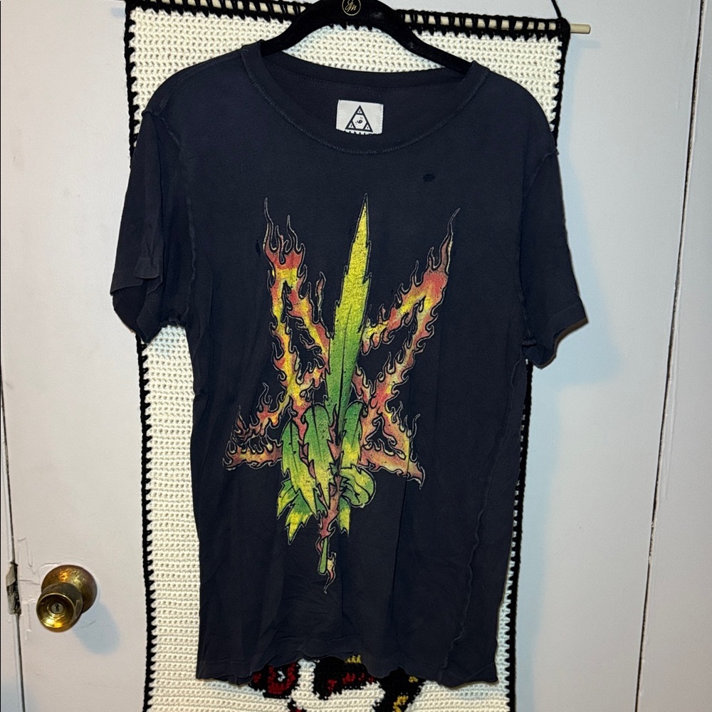 unif Graphic Black T-Shirt with Colorful Design